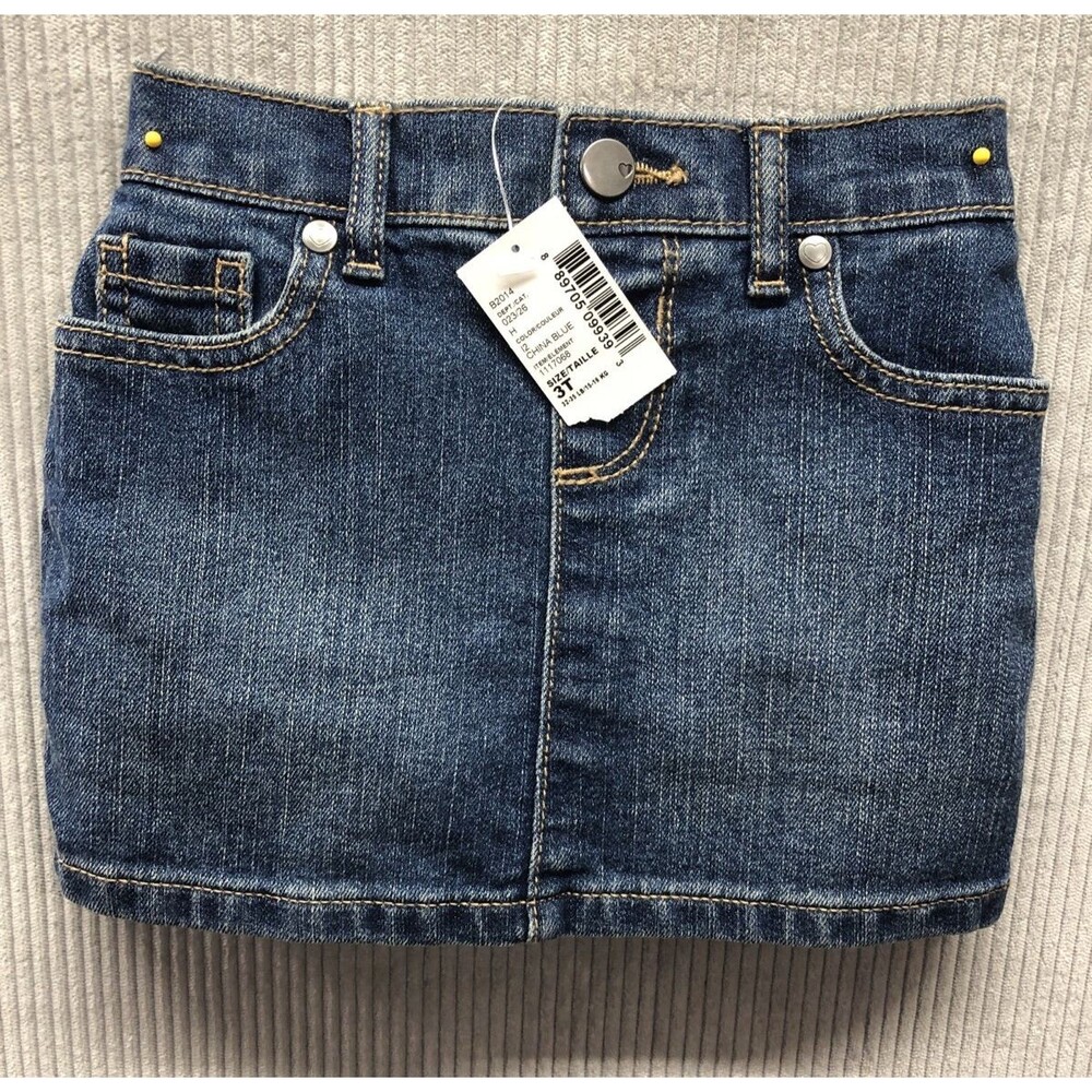 The Children Place Girls Denim Skirt Size 3T Attached Shorts NWT